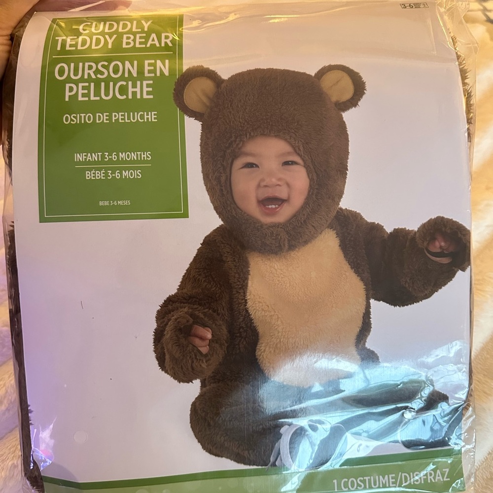 Party City Cuddly Teddy Bear Costume - Brown and Cream